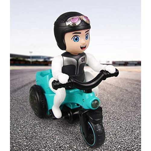 Fun Me Electric Tricycle Boy Electronic Toy with Cool Light and Music Children Musical Toy with Flashing Lights, Moving Bicycle 360 Degrees Automatic Rotate Also Birthday Gift