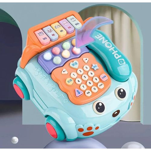 Phone Toys for Kids, Cute Cartoon Simulation Landline Telephone Toys, Easy to Use Parent-Child Interactive Early Education Toys Umido