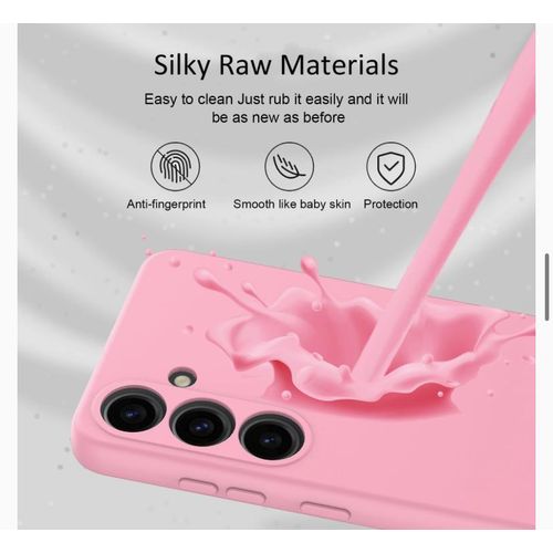 Samsung Galaxy A14 Luxury Soft Liquid Silicone Skin Touch Feel Cover Case Pink