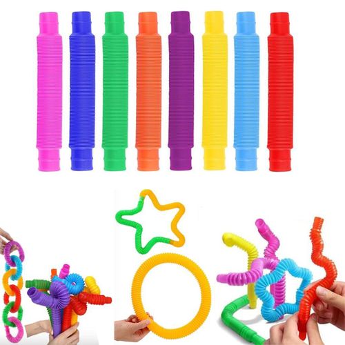 8Pcs Flexible Plastic Telescopic Tube Stretch Toys