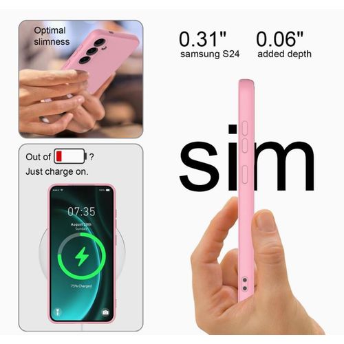 Samsung Galaxy A14 Luxury Soft Liquid Silicone Skin Touch Feel Cover Case Pink