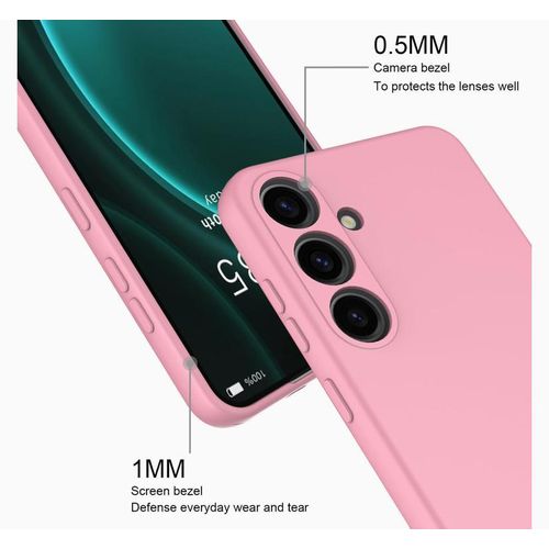 Samsung Galaxy A14 Luxury Soft Liquid Silicone Skin Touch Feel Cover Case Pink