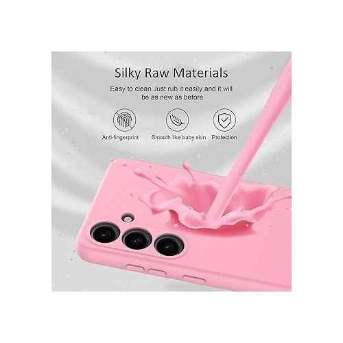 Samsung Galaxy A14 Luxury Soft Liquid Silicone Skin Touch Feel Cover Case Pink