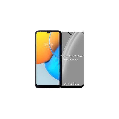 Tecno Pop 8,7,6,5,2 Pro  Matte Ceramic Screen Protector Anti Fingerprint Scratch Guard -Black