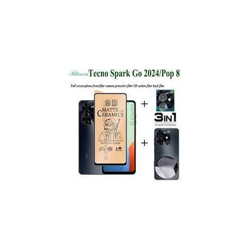 Tecno Pop 8,7,6,5,2 Pro  Matte Ceramic Screen Protector Anti Fingerprint Scratch Guard -Black