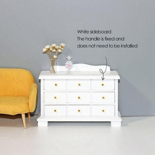1/12 Miniature Sideboard Accessories Wood Color