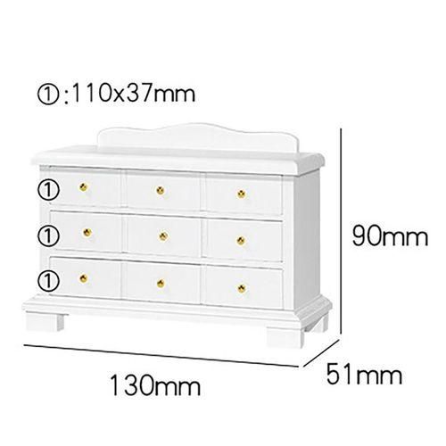 1/12 Miniature Sideboard Accessories Wood Color
