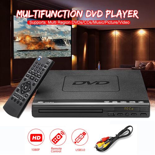 1080P HD LCD DVD Player Compact Multi Region Video HDMI CD USB + Remote Home New External DVD CD Drive High Speed Data Transfer DVD/CD AC 110V-240V