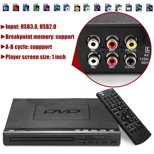 1080P HD LCD DVD Player Compact Multi Region Video HDMI CD USB + Remote Home New External DVD CD Drive High Speed Data Transfer DVD/CD AC 110V-240V