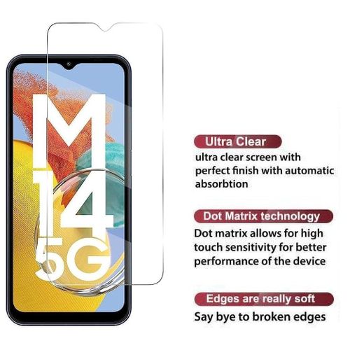 Samsung Galaxy M04 M14 M34 M54 5G Tempered Glass Front and Back Full Glue Screen Protector D-Plus Tempered Glass-Black