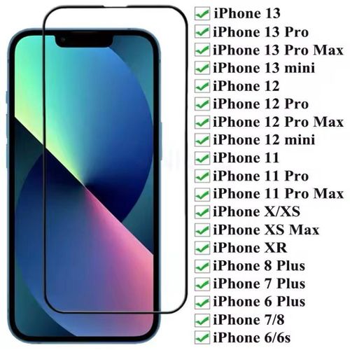 Apple Full Cover Tempered Glass For IPhone 13 12 11 Pro Max Full Glue Protective Glass For IPhone XS Max XR X XS 8 7 6 Plus 6s Glass