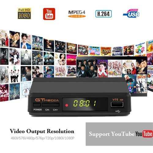 GTMEDIA V7S HD -S2 TV Digital Video Receiver HD 1080P Set-top Box No USB WIFI