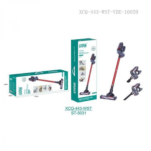 Winningstar 0.7L 2-Speed Cordless Suction Stick Handheld Vacuum Cleaner with 6*18650 Lithium Battery 2200mAh Indicator Light Charging Time 4-5h Working Time 25-45min LED Electric Floor Brush/ Crevice Long Nozzle-Grey