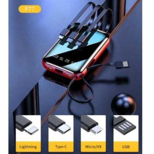 Excellent 4 IN 1 Smart Strong  And Portable Power Bank With 12000mah - Black