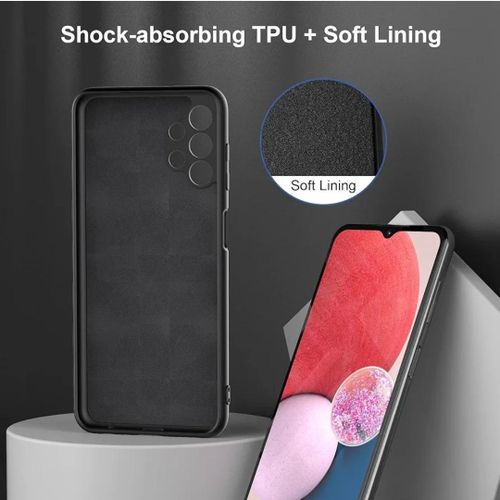 Samsung Galaxy A13 4G Luxury Soft Liquid Silicone Skin Touch Feel Cover Case Black
