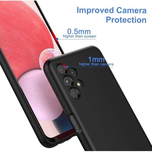 Samsung Galaxy A13 4G Luxury Soft Liquid Silicone Skin Touch Feel Cover Case Black