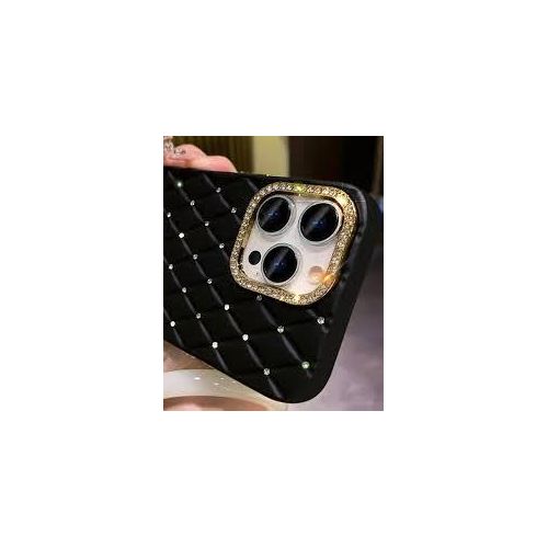 IPhone 11 12 13  Pro Max Cover Semi Leather With Stone Zore Zeyn Case-Black