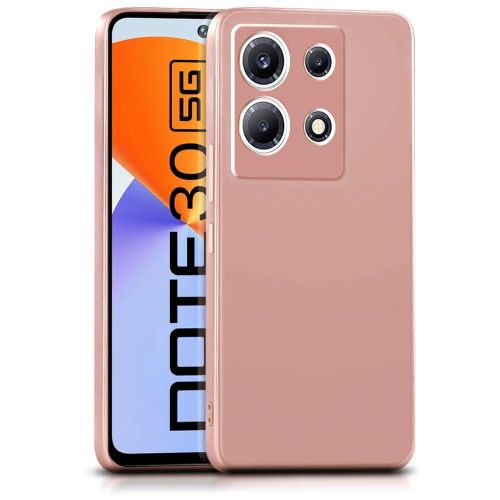 Infinix Note 10 11 12 20 30 Pro 4G X68 Soft TPU Back Cover Shockproof Silicone Bumper Anti-Fingerprints Full-Body Protective Case Cover-Pink