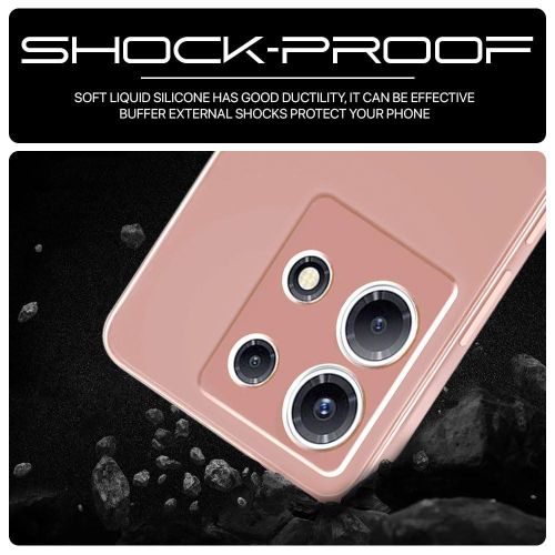 Infinix Note 10 11 12 20 30 Pro 4G X68 Soft TPU Back Cover Shockproof Silicone Bumper Anti-Fingerprints Full-Body Protective Case Cover-Pink