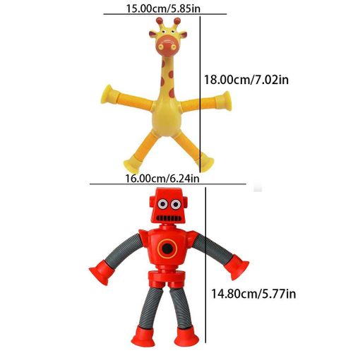 4pcs Robot Kids Fidget Toys Funny Cartoon Giraffe DIY Suction Cup