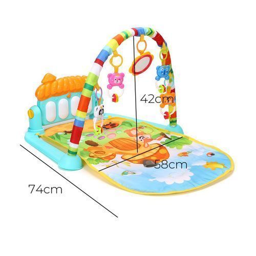 3 in 1 Baby Light Musical Gym Play Mat Lay Play Fitness Piano, Multi colour