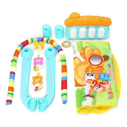 3 in 1 Baby Light Musical Gym Play Mat Lay Play Fitness Piano, Multi colour
