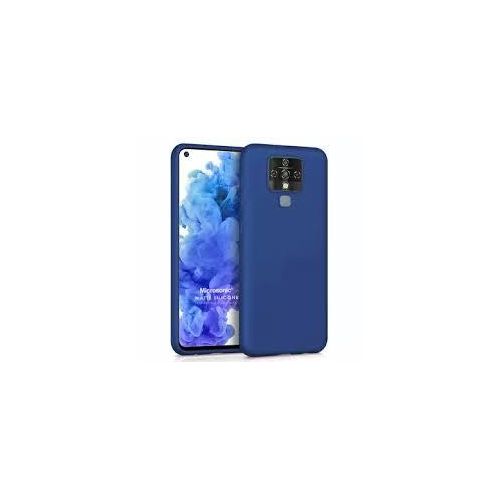 Tecno Camon 16 17 18 19 20 P Pro Premier Inner Velvet Fabric Lining Matte Silicone Flexible Raised Bumps For Camera & Screen Protection Back Case Cover - Blue