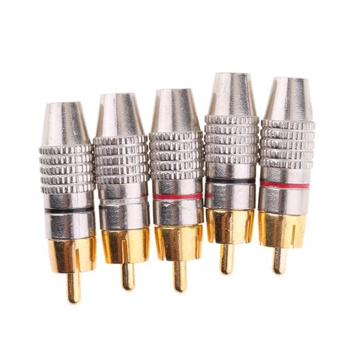 5x RCA Male Plug RCA Phono Male Plug Audio Connector Adapter Terminal
