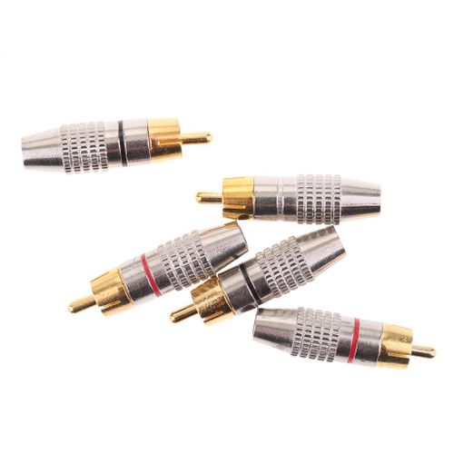 5x RCA Male Plug RCA Phono Male Plug Audio Connector Adapter Terminal