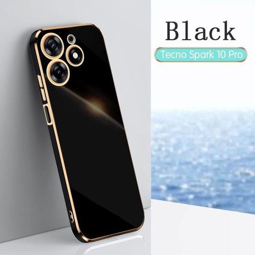 Tecno Spark 8, 9, 10 C P T Pro 5G Stylish Back Cover Case-Black