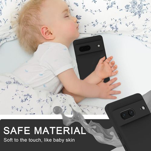 Google Pixel 7, Pixel 7a, Pixel 7 Pro Case,Shockproof Liquid Cover Upgraded Camera Protection Slim Fit With Microfiber Lining - Black