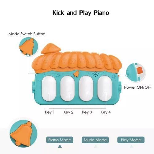 New Kids Plastic Musical Keyboard Mat Piano Gym – Blue