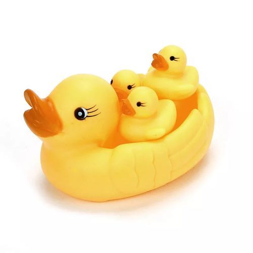 4 Pieces Baby Bath Duck Toys  With Sound -Yellow
