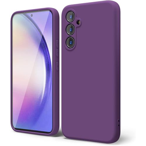 Samsung Galaxy A50, A51, A52, A53 , A54, A55 Case, Slim Liquid Silicone Shockproof Anti-scratch , With Screen Guard Protective Soft Rubber Gel Phone Case Cover - Purple