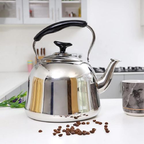 5litres Buzzing Or Whistling Kettle Metal Tea Tea  Metal Whistling Water Kettle Stovetop Teapot Induction Teapot Household Water Pot Boiling Pot Stainless Steel Teakettle