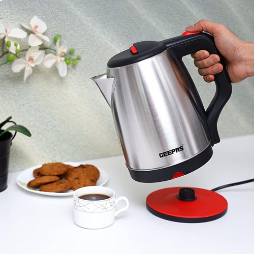 Geepas Quality Cordless Fast Boiling Electric Kettle Of 1.8 Liters-Silver