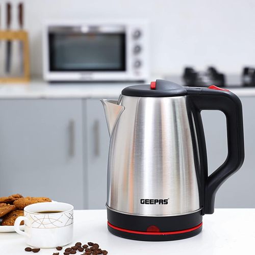 Geepas Quality Cordless Fast Boiling Electric Kettle Of 1.8 Liters-Silver