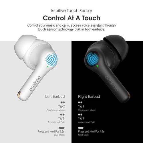 Oraimo FreePods 3 True Wireless Earbuds ENC Calling Noise Cancellation - White