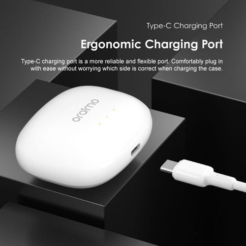 Oraimo FreePods 3 True Wireless Earbuds ENC Calling Noise Cancellation - White