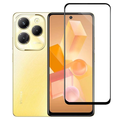 Infinix Hot 20, 30, 40 I Pro Tempered Glass  9H Full Glue Full HD, Shatterproof, Anti Scratch Screen Guard-Black