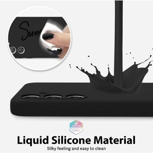 Samsung Galaxy A35 5g Soft Rubber Liquid Silicone Case Cover Black