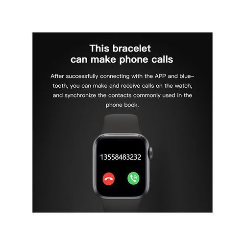 Smart Watch  Waterproof Full Screen Bt Call Music Sport Smart Watch - Black