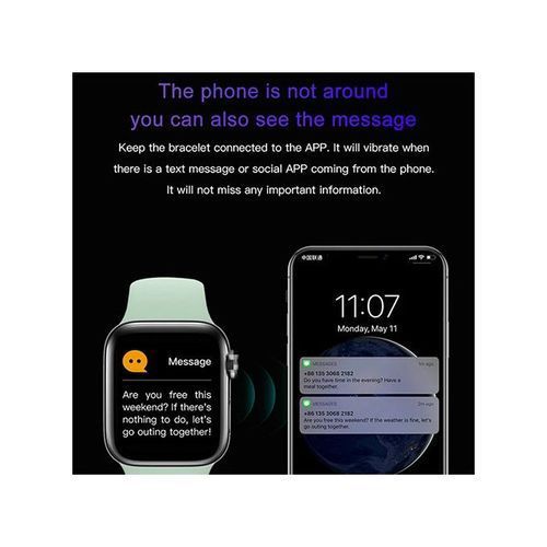 Smart Watch  Waterproof Full Screen Bt Call Music Sport Smart Watch - Black