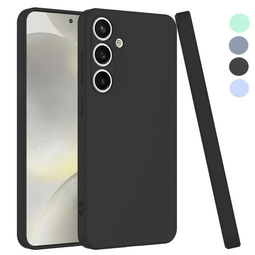 Samsung For Galaxy S24 Phone Case, Shockproof Liquid Silicone Case Full-Body Protective Rugged Rubber Slim Cover with Microfiber Lining for Galaxy S24 (black )