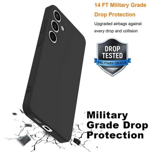 Samsung For Galaxy S24 Phone Case, Shockproof Liquid Silicone Case Full-Body Protective Rugged Rubber Slim Cover with Microfiber Lining for Galaxy S24 (black )