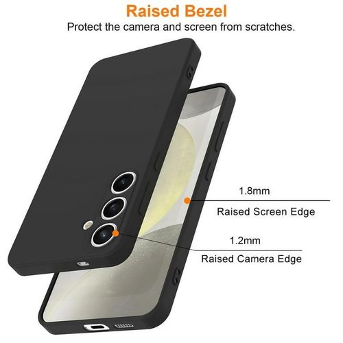 Samsung For Galaxy S24 Phone Case, Shockproof Liquid Silicone Case Full-Body Protective Rugged Rubber Slim Cover with Microfiber Lining for Galaxy S24 (black )