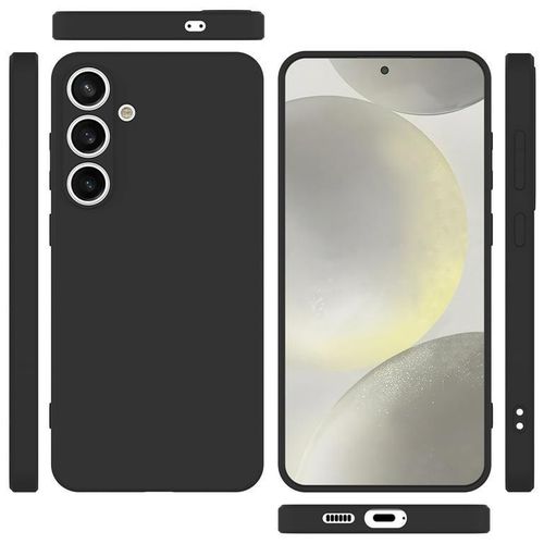 Samsung For Galaxy S24 Phone Case, Shockproof Liquid Silicone Case Full-Body Protective Rugged Rubber Slim Cover with Microfiber Lining for Galaxy S24 (black )