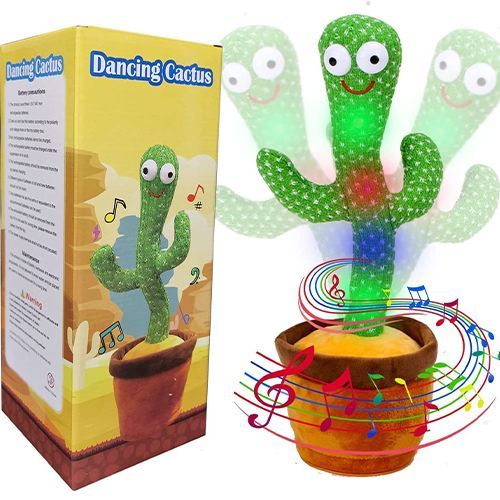 Lovely Kid`s Dancing Cactus Toy Talking Cactus - Green
