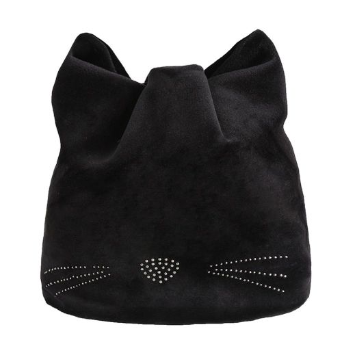 1 Pcs Children Kids Boy Girl Hat Cap Cat Ears Solid Color Warm for Autumn Winter New,Black NO5114