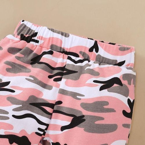 Baby Girls Outfit Set Pink 3D Bow Long Sleeve Shirt + Camou Pants + Headband